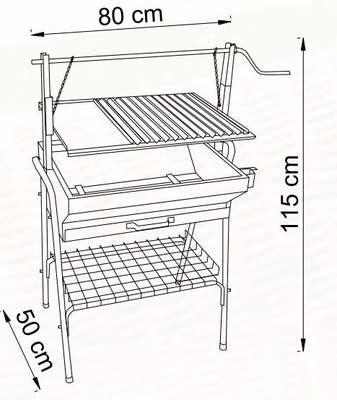 Barbacoa Santana Parrilla 80 cm con Ruedas